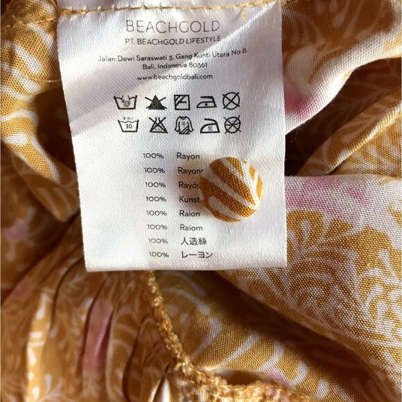 Beachgold Button Down Sundress with Ruffled Hem-Has Sml Ink Spots-size XS - Picture 10 of 11